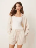 Oversized linen look shirt